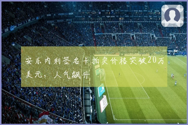 安东内利签名卡拍卖价格突破20万美元，人气飙升